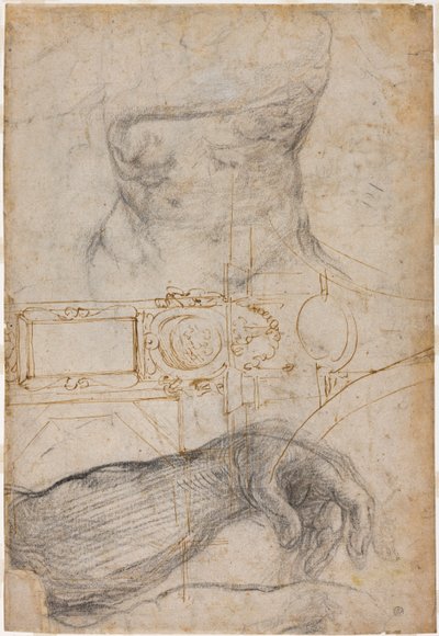 Projet pour la décoration du plafond de la chapelle Sixtine, c.1508 - Michelangelo Buonarroti